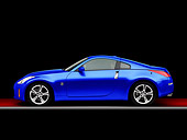 AUT 43 RK0274 01
2008 Nissan 350Z Touring Blue Profile View Studio