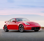 AUT 43 RK0301 01
2008 Nissan NISMO Z Red 3/4 Front View At Dusk