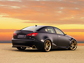 AUT 43 RK0329 01
2008 Lexus Project IS F Black 3/4 Rear View At Dusk