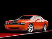 AUT 43 RK0340 01
2008 Dodge Challenger SRT8 Orange 3/4 Front View Studio