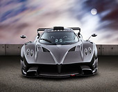 AUT 44 BK0008 01
2009 Pagani Zonda R Gray Front View On Pavement At Night