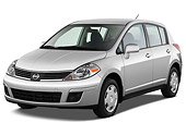 AUT 44 IZ0136 01
2009 Nissan Versa Hatchback Silver 3/4 Front View Studio