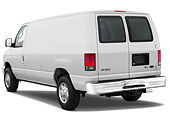 AUT 44 IZ0211 01
2013 Ford E-150 Cargo Van White 3/4 Rear View Studio
