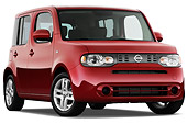 AUT 44 IZ0217 01
2013 Nissan Cube SL Red 3/4 Front View Studio