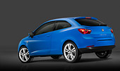 AUT 44 IZ0312 01
2009 SEAT Ibiza Hatchback Blue 3/4 Rear View Studio