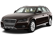AUT 44 IZ0317 01
2009 Audi A4 Allroad Quattro 2.0 TDI Dark Brown 3/4 Front View On White Seamless