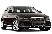 AUT 44 IZ0319 01
2009 Audi A4 Allroad Quattro 2.0 TDI Dark Brown 3/4 Front View On White Seamless
