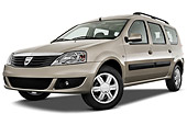 AUT 44 IZ0326 01
2013 Dacia Logan Laureate Minivan Bronze 3/4 Front View On White Seamless