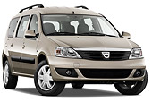 AUT 44 IZ0327 01
2013 Dacia Logan Laureate Minivan Bronze 3/4 Front View On White Seamless