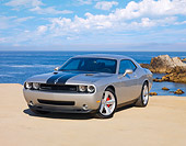 AUT 44 RK0066 01
2009 Dodge Challenger SRT8 Silver 3/4 Front View By Ocean