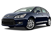 AUT 44 RK0118 01
2010 Citroen C4 Executive 5-Door Hatchback Blue 3/4 Front View On White Seamless