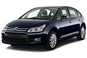 AUT 44 RK0120 01
2010 Citroen C4 Executive 5-Door Hatchback Blue 3/4 Front View On White Seamless