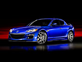 AUT 44 BK0004 01
2009 Mazda RX-8 R3 Coupe Blue 3/4 Front View Studio