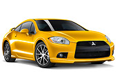 AUT 44 IZ0042 01
2009 Mitsubishi Eclipse GT Coupe Yellow 3/4 Front View Studio