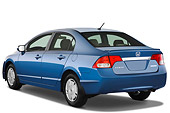 AUT 44 IZ0062 01
2011 Honda Civic Hybrid Blue 3/4 Rear View Studio