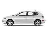 AUT 44 IZ0068 01
2009 Mazda Mazda3 5-Door Sport White Profile View Studio