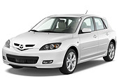 AUT 44 IZ0070 01
2009 Mazda Mazda3 5-Door Sport White 3/4 Front View Studio