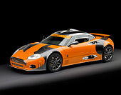 AUT 44 RK0033 01
2009 Spyker C8 Laviolette LM85 Orange And Black 3/4 Front View Studio