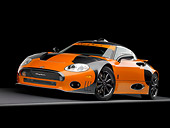 AUT 44 RK0035 01
2009 Spyker C8 Laviolette LM85 Orange And Black 3/4 Front View Studio