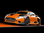 AUT 44 RK0036 01
2009 Spyker C8 Laviolette LM85 Orange And Black 3/4 Front View Studio