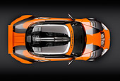 AUT 44 RK0039 01
2009 Spyker C8 Laviolette LM85 Orange And Black Overhead View Studio
