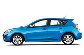 AUT 45 IZ0052 01
2011 Mazda Mazda3 5-Door Grand Touring Blue Profile View Studio