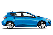 AUT 45 IZ0053 01
2011 Mazda Mazda3 5-Door Grand Touring Blue Profile View Studio
