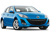 AUT 45 IZ0055 01
2011 Mazda Mazda3 5-Door Grand Touring Blue 3/4 Front View Studio