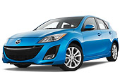 AUT 45 IZ0056 01
2011 Mazda Mazda3 5-Door Grand Touring Blue 3/4 Front View Studio