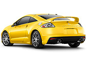 AUT 45 IZ0079 01
2010 Mitsubishi Eclipse Coupe Yellow 3/4 Rear View Studio