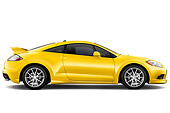 AUT 45 IZ0080 01
2010 Mitsubishi Eclipse Coupe Yellow Profile View Studio
