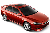 AUT 45 IZ0092 01
2010 Mitsubishi Lancer GTS Red 3/4 Front View Studio