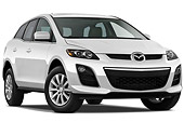 AUT 45 IZ0172 01
2011 Mazda CX7i Sport White 3/4 Front View On White Seamless
