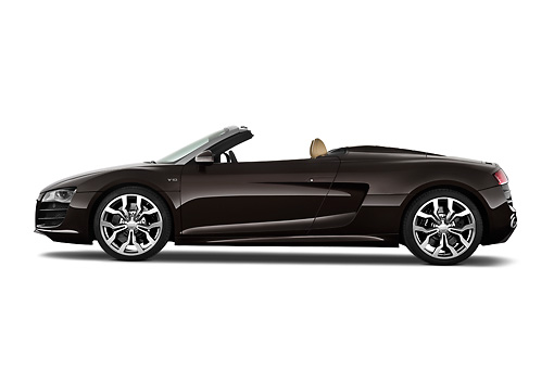 AUT 45 IZ0205 01 2011 Audi R8 Spyder V10 Convertible Brown Profile View On 