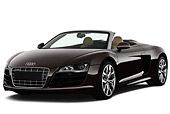 AUT 45 IZ0207 01
2011 Audi R8 Spyder V10 Convertible Brown 3/4 Front View On White Seamless