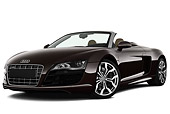 AUT 45 IZ0208 01
2011 Audi R8 Spyder V10 Convertible Brown 3/4 Front View On White Seamless