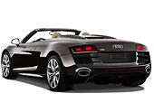 AUT 45 IZ0210 01
2011 Audi R8 Spyder V10 Convertible Brown 3/4 Rear View On White Seamless