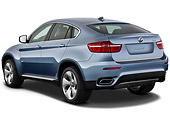 AUT 45 IZ0221 01
2011 BMW ActiveHybrid X6 Blue 3/4 Rear View On White Seamless