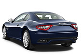 AUT 45 IZ0280 01
2013 Maserati GranTurismo S Automatic Coupe Blue 3/4 Rear View On White Seamless