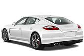 AUT 45 IZ0288 01
2013 Porsche Panamera Turbo White 3/4 Rear View On White Seamless