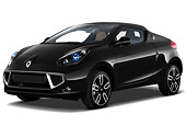 AUT 45 IZ0301 01
2013 Renault Wind Convertible Black 3/4 Front View On White Seamless