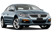AUT 45 IZ0310 01
2012 Volkswagen CC Sport R-Line Sedan Blue 3/4 Front View On White Seamless