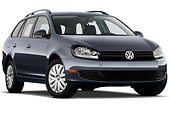 AUT 45 IZ0317 01
2010 Volkswagen Jetta SportWagen S Gray 3/4 Front View On White Seamless