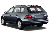 AUT 45 IZ0320 01
2010 Volkswagen Jetta SportWagen S Gray 3/4 Rear View On White Seamless