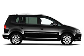 AUT 45 IZ0325 01
2010 Volkswagen Touran Highline 5 Door Mini MPV Black Profile View On White Seamless