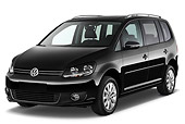 AUT 45 IZ0326 01
2010 Volkswagen Touran Highline 5 Door Mini MPV Black 3/4 Front View On White Seamless