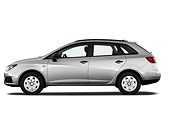 AUT 45 IZ0333 01
2011 SEAT Ibiza ST 5 Door Wagon Silver Profile View On White Seamless