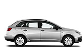 AUT 45 IZ0334 01
2011 SEAT Ibiza ST 5 Door Wagon Silver Profile View On White Seamless