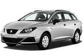 AUT 45 IZ0335 01
2011 SEAT Ibiza ST 5 Door Wagon Silver 3/4 Front View On White Seamless