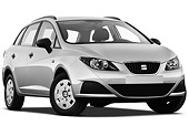 AUT 45 IZ0337 01
2011 SEAT Ibiza ST 5 Door Wagon Silver 3/4 Front View On White Seamless